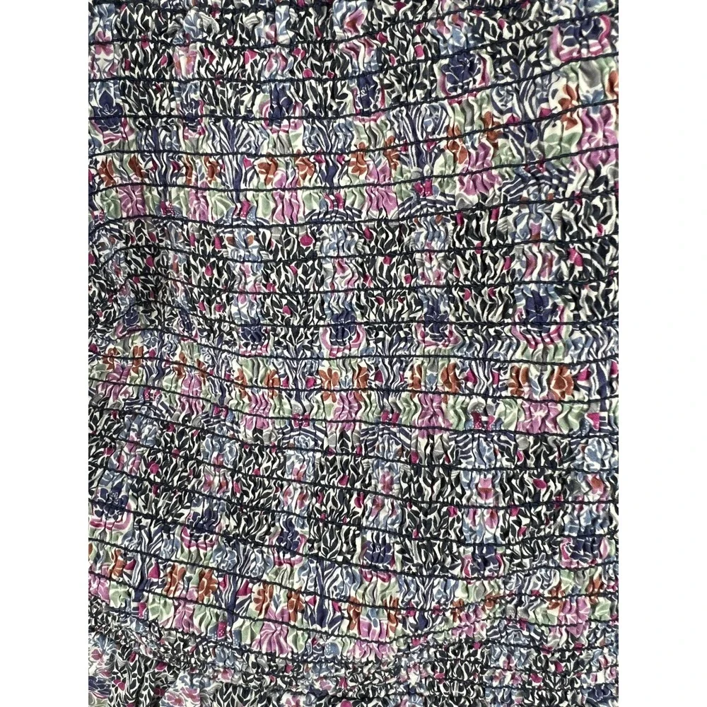 J. Crew Liberty of London Floral Smocked Peplum Squareneck Puff Sleeve Top SZS